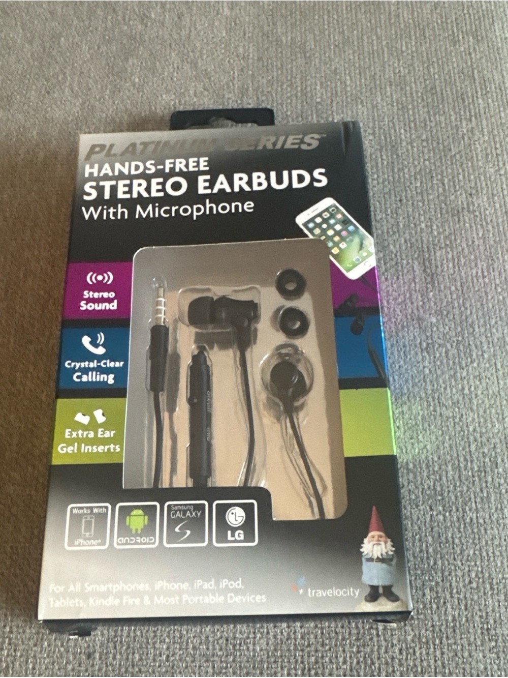 Velocity Black Hands-Free Stereo Earbuds with Microphone